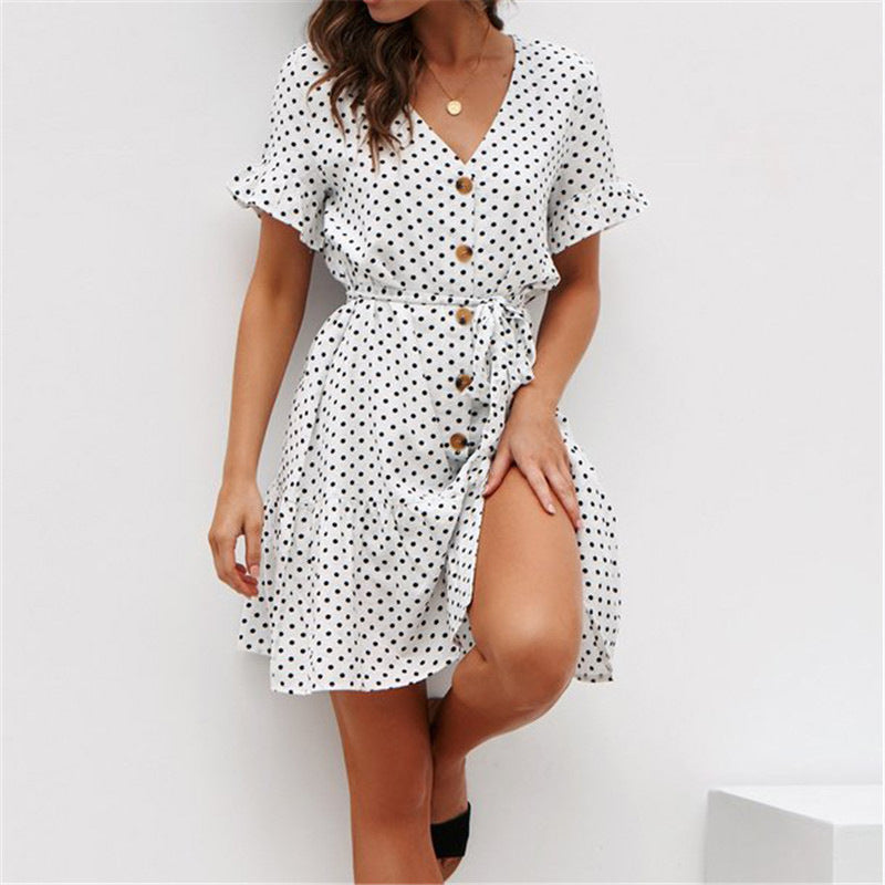 Zoe - Polka Dot Boho Beach Dress