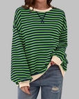 Helyria - Dames oversized gestreepte trui comfortabele casual stijl winter