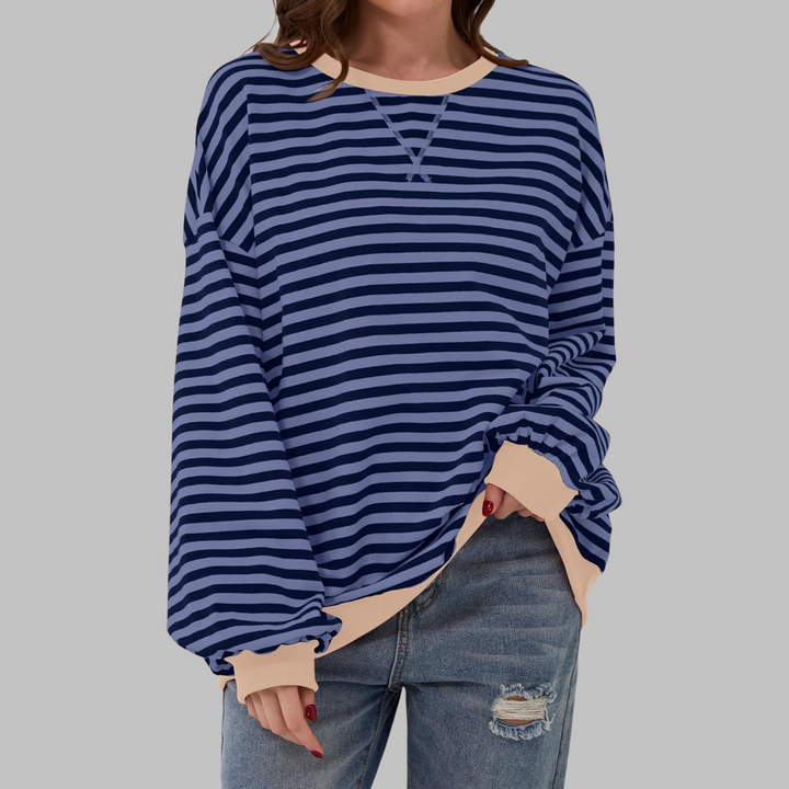 Helyria - Dames oversized gestreepte trui comfortabele casual stijl winter
