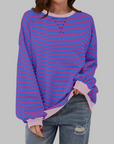 Helyria - Dames oversized gestreepte trui comfortabele casual stijl winter