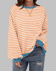 Helyria - Dames oversized gestreepte trui comfortabele casual stijl winter