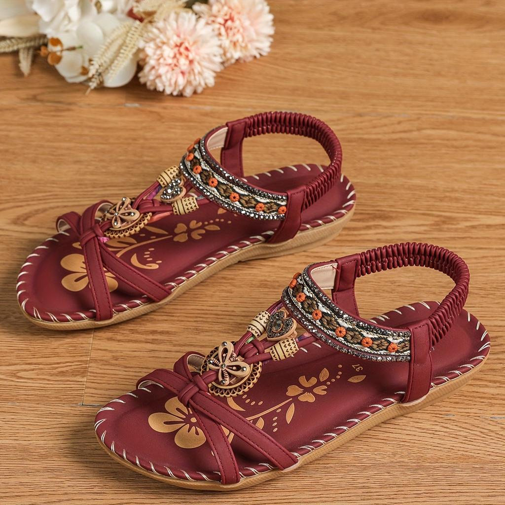 Hovira - Comfortabele Boheemse Platte Sandalen in Ibiza Chic Stijl