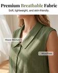 Dovirelle - Mouwloze blouse voor dames met V-hals en elegante knopen