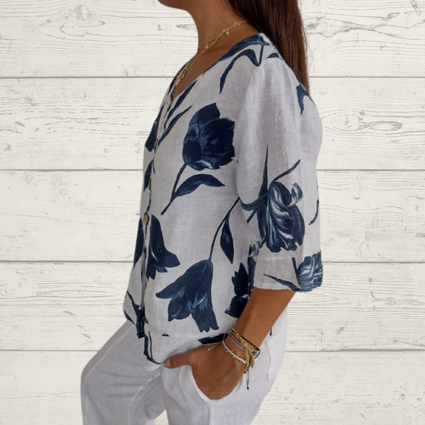 Evorra - Elegante Bloemenprint Top