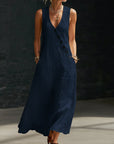 Fazira - Maxi Jurk Dames Met Knopen Vloeiende Snit Comfortabele Dagelijkse Wear