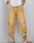 Fiorixa - Dames denim broek met borduurwerk in casual rechte snit