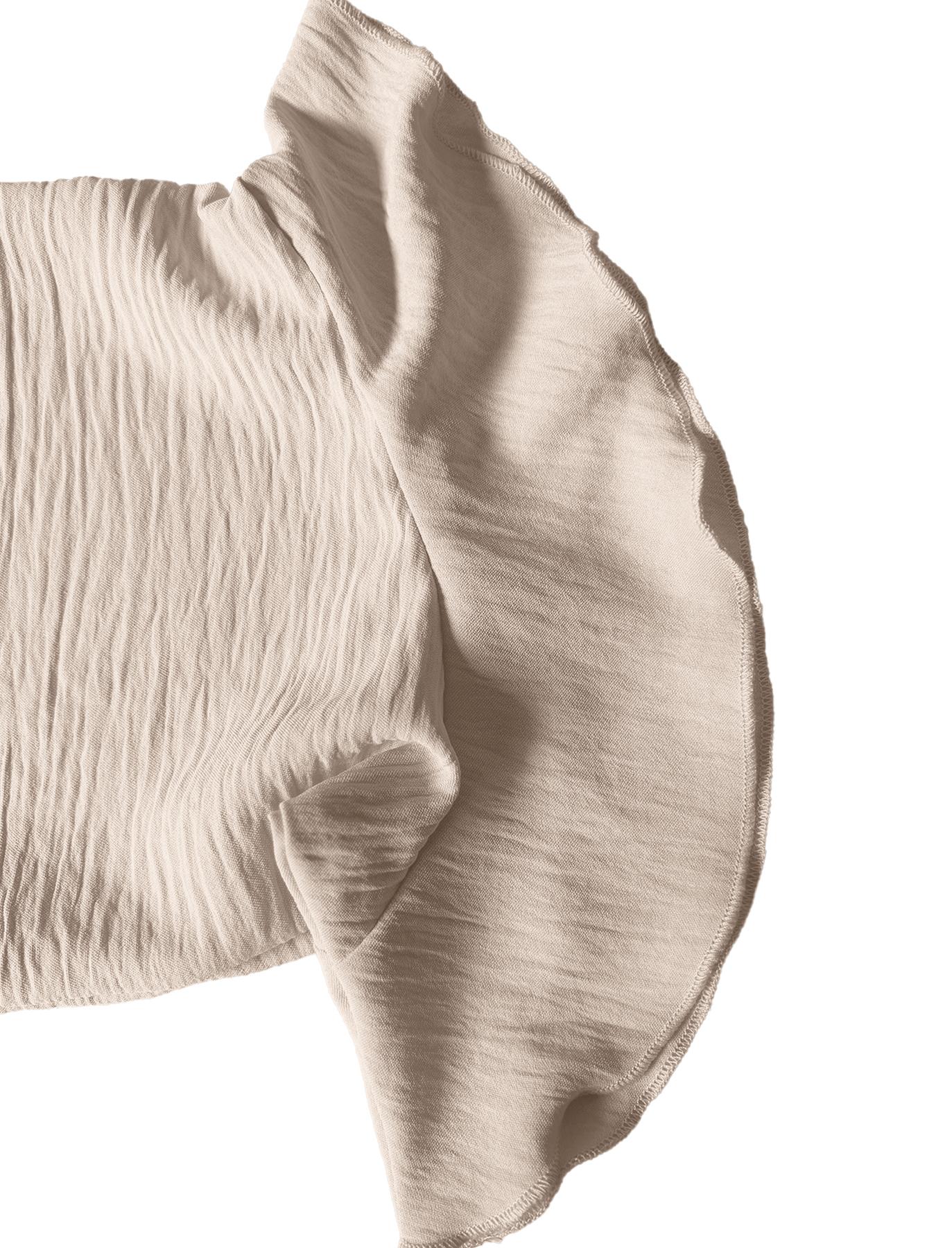 Horiana - Blouse voor vrouwen in grote maten met volantmouwen en V-hals