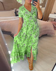 Denise - Maxi Bloemenjurk met V-Hals
