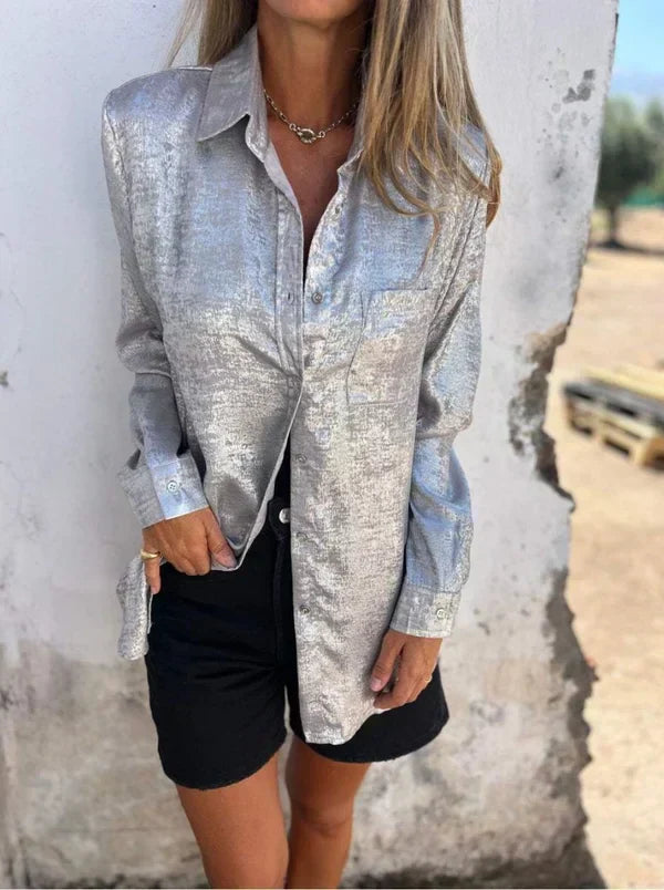 Linda - Suede look blouse