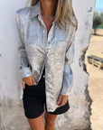 Linda - Suede look blouse