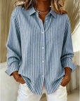 Kalessa - Casual Gestreepte Blouse met Lange Mouwen