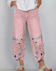 Fiorixa - Dames denim broek met borduurwerk in casual rechte snit