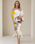 Haveth - Elegante Damesjurk met Franje en Asymmetrische Snit