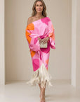 Haveth - Elegante Damesjurk met Franje en Asymmetrische Snit
