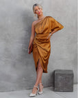 Estelle️ - One shoulder satijnen jurk