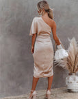 Estelle️ - One shoulder satijnen jurk