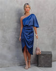 Estelle️ - One shoulder satijnen jurk
