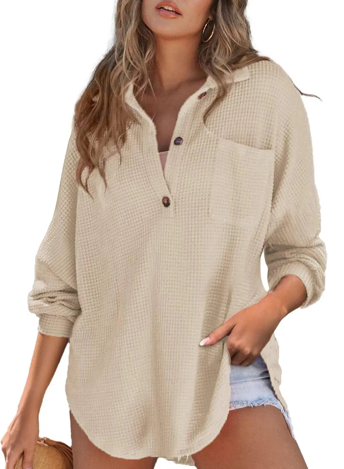 Sofia - Trendy gebreide wafel top