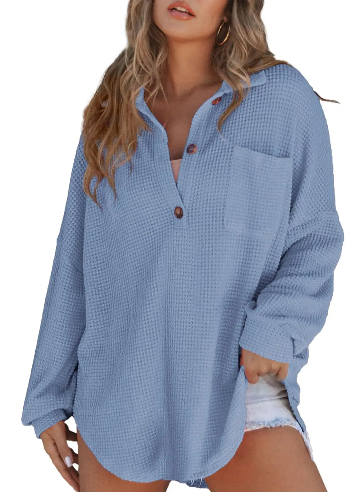 Sofia - Trendy gebreide wafel top