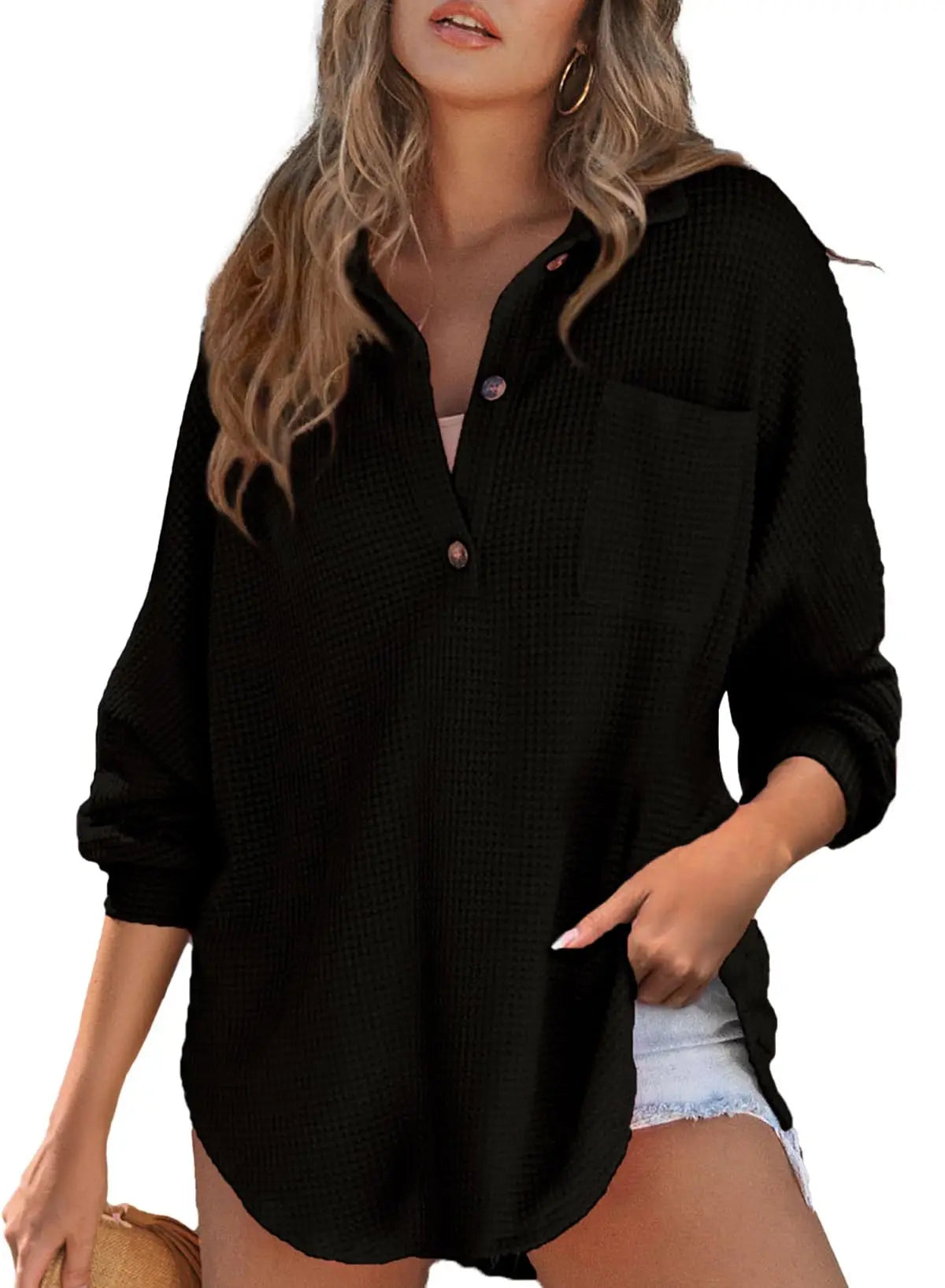 Sofia - Trendy gebreide wafel top