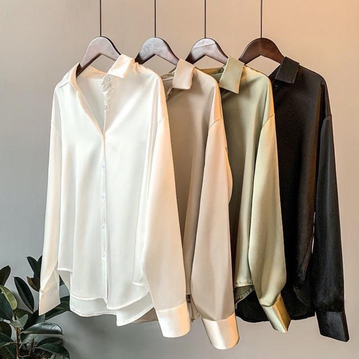 Leyla - Stijlvolle Santijnen Blouse