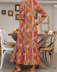 Esther - Elegante V-hals bloemenprint boho jurk voor dames