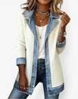 Tirexa - Dames Jas Denimstijl Gemengde Stof Gelaagd Effect Moderne Look