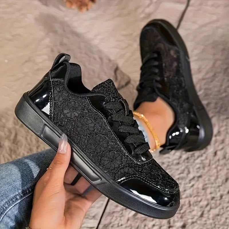 Jorexa - Dames Sneakers Van Ademende Kant Casual Elegante Stijl