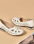 Kavrine - Dames Platte Schoenen Van Gesneden Leer Elegant Slip-On
