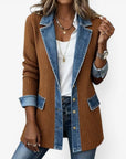 Tirexa - Dames Jas Denimstijl Gemengde Stof Gelaagd Effect Moderne Look