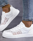 Jorexa - Dames Sneakers Van Ademende Kant Casual Elegante Stijl