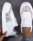 Jorexa - Dames Sneakers Van Ademende Kant Casual Elegante Stijl