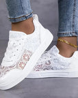 Jorexa - Dames Sneakers Van Ademende Kant Casual Elegante Stijl