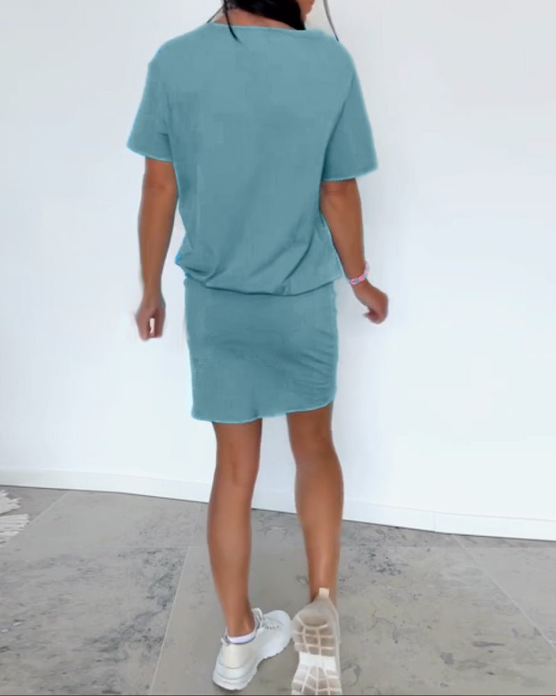 Demyra - Korte stretch jurk voor dames in zwart casual chic stijl