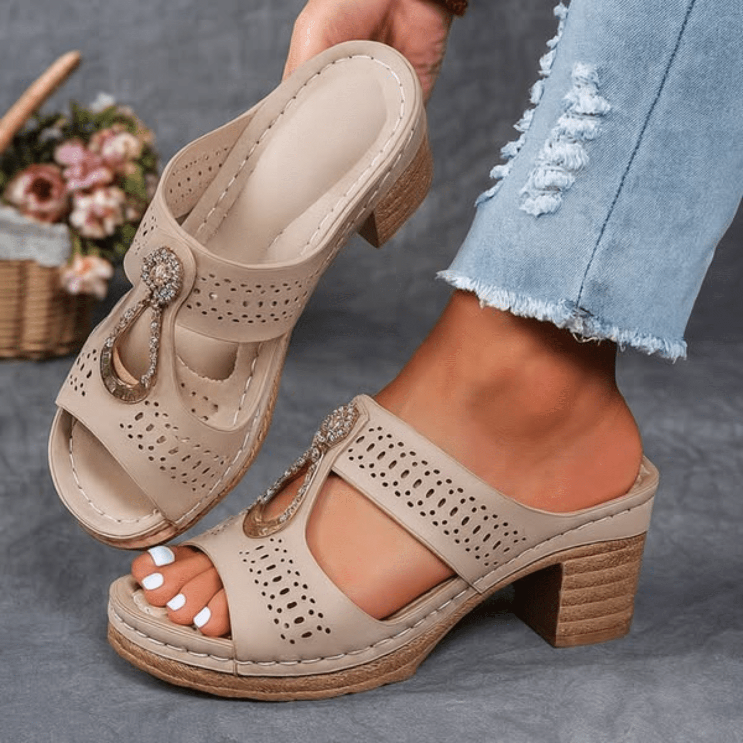 Novellea - Dames orthopedische sandalen met comfortabele en open hak