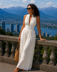 Nexavira - Elegante plissé jumpsuit met brede benen voor avonden
