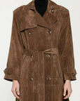 Cléore - Elegante suède Trench Coat voor dames