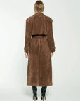 Cléore - Elegante suède Trench Coat voor dames