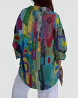 Cerelia - Comfortabele geometrische blouse voor de moderne alledaagse stijl