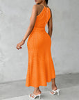 Fynovia - Midi jurk voor dames jacquard opengewerkt elegante halterhals split