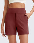 Phaedora - Hoge taille shorts voor dames met diepe zakken