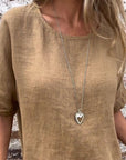 Kira - Casual blouse van katoen en linnen
