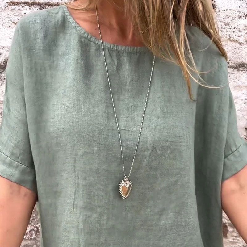 Kira - Casual blouse van katoen en linnen
