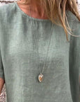 Kira - Casual blouse van katoen en linnen