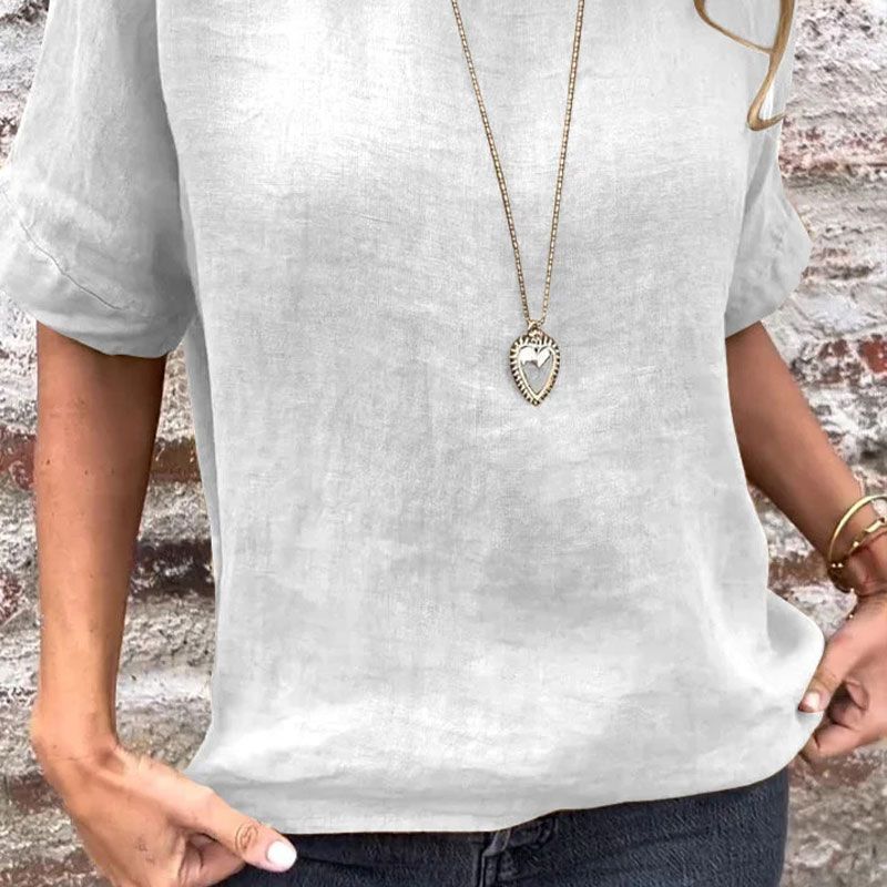 Kira - Casual blouse van katoen en linnen