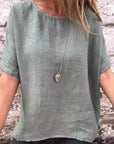 Kira - Casual blouse van katoen en linnen