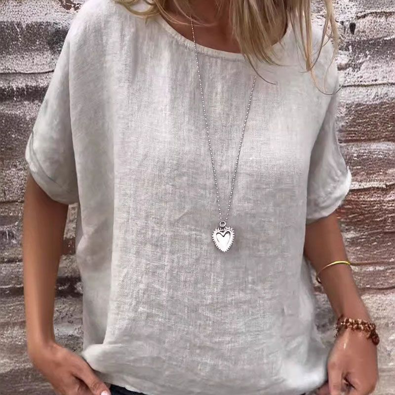 Kira - Casual blouse van katoen en linnen