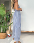 Anja - Denim Deep V-Hals Jumpsuit voor Vrouwen