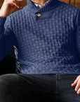 Mirko - Heren Trui Met Textuur en Hoge Kraag Elegant