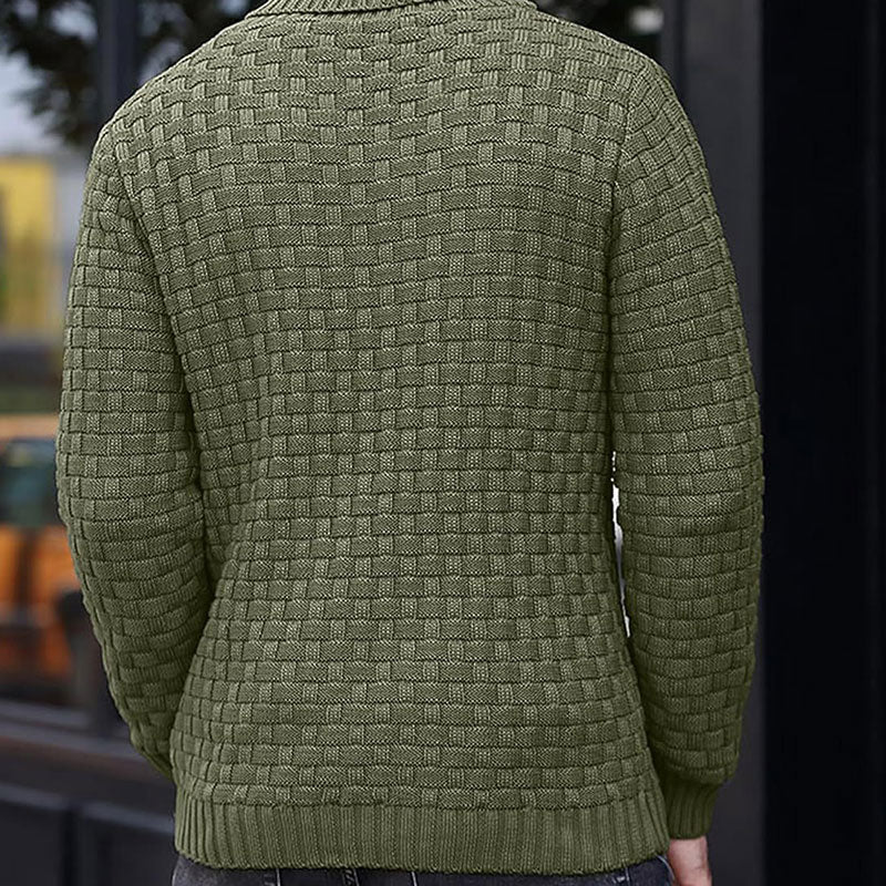 Mirko - Heren Trui Met Textuur en Hoge Kraag Elegant